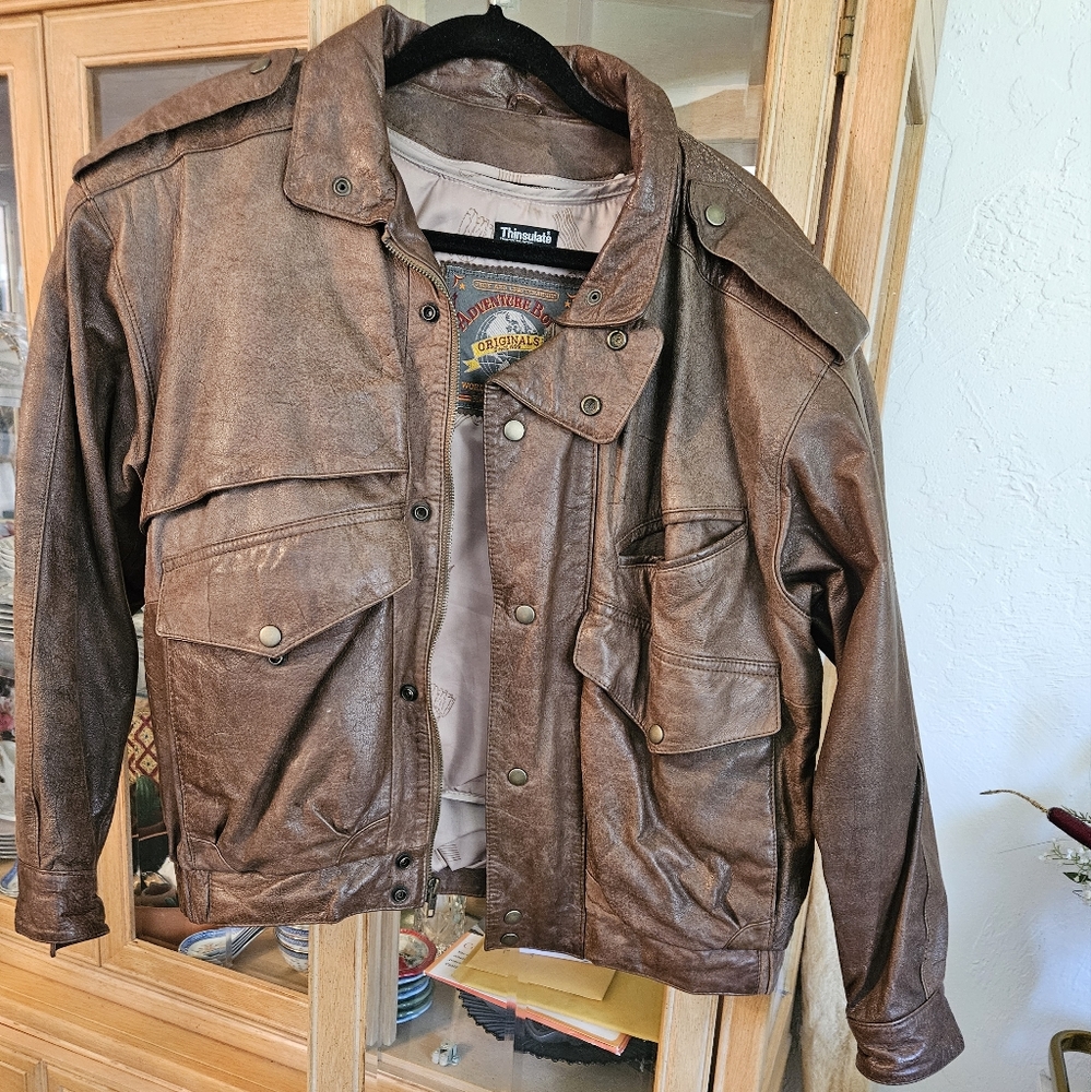Men's Original Distress Leather Bomber Jacket